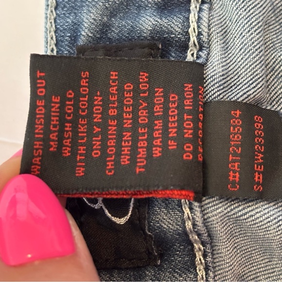 Vintage Women’s Shorts Rhinestones Embellished Stretch Faded Blue Boho Size 14 - Picture 7 of 10